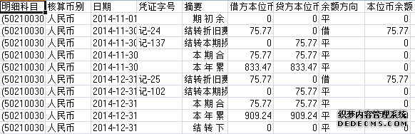 可园社区2014年11-12月收入支出明细帐